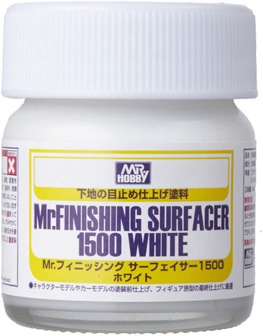Mr Hobby, Mr Finishing Surfacer 1500 White 40ml - BlackMike Models