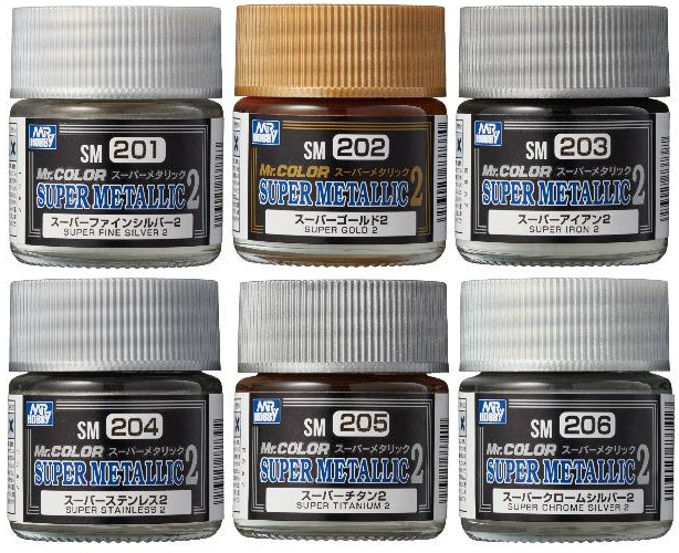 Mr Hobby Super Metallic2 paints 10ml - BlackMike Models