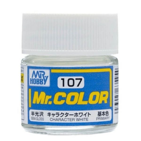 Mr Color C107 Character White Semi Gloss acrylic paint 10ml - BlackMike Models
