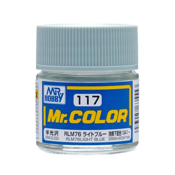 Mr Color C117 RLM76 Light Blue Semi Gloss acrylic paint 10ml - BlackMike Models