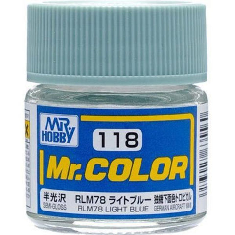 Mr Color C118 RLM78 Light Blue Semi Gloss acrylic paint 10ml - BlackMike Models