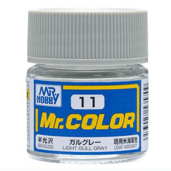 Mr Color C11 Light Gull Gray Semi Gloss acrylic paint 10ml - BlackMike Models