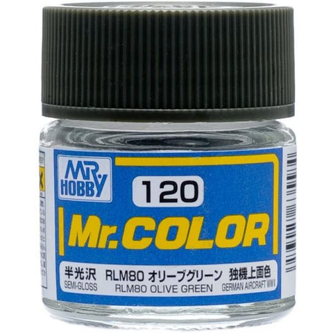 Mr Color C120 RLM80 Olive Green Semi Gloss acrylic paint 10ml - BlackMike Models