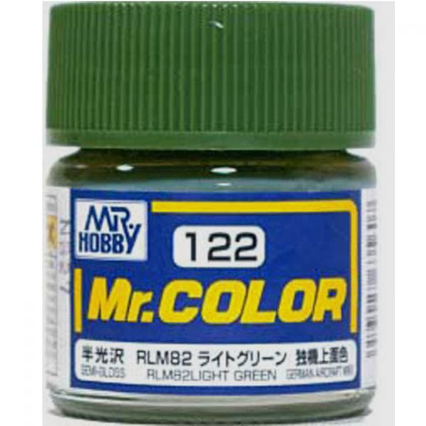 Mr Color C122 RLM82 Light Green Semi Gloss acrylic paint 10ml - BlackMike Models