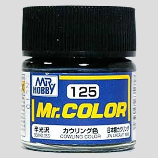 Mr Color C125 Cowling Colour Semi Gloss acrylic paint 10ml - BlackMike Models
