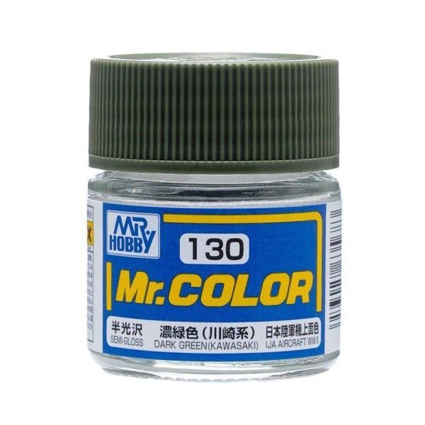 Mr Color C130 Dark Green (Kawasaki) Semi Gloss acrylic paint 10ml - BlackMike Models