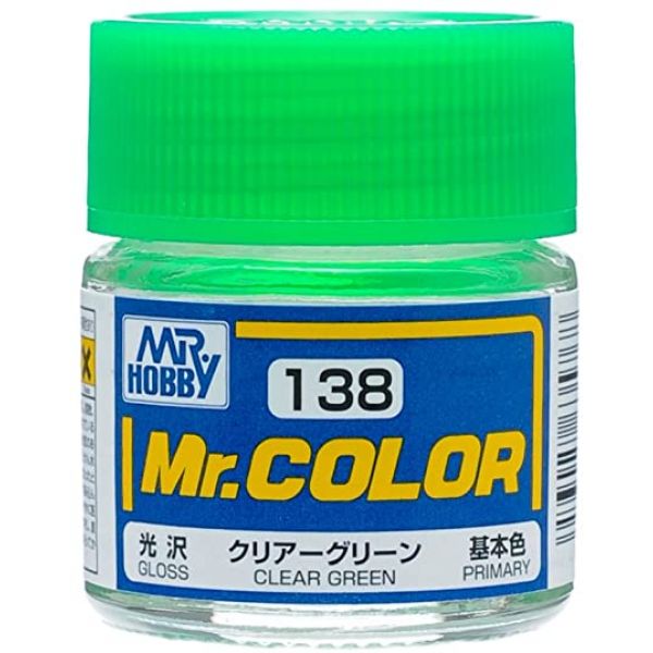 Mr Color C138 Clear Green Gloss acrylic paint 10ml - BlackMike Models