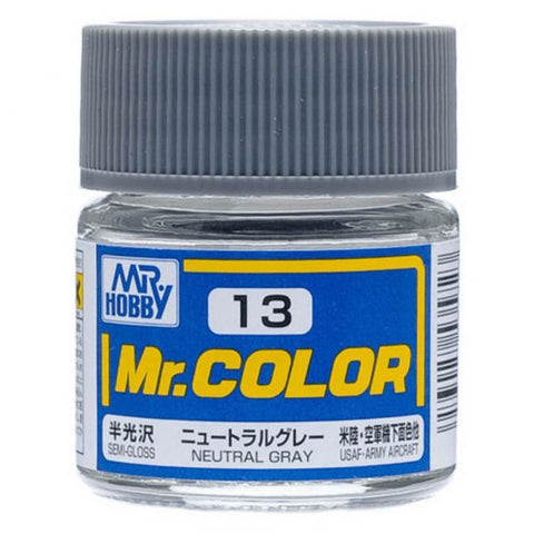 Mr Color C13 Neutral Gray Semi Gloss acrylic paint 10ml - BlackMike Models