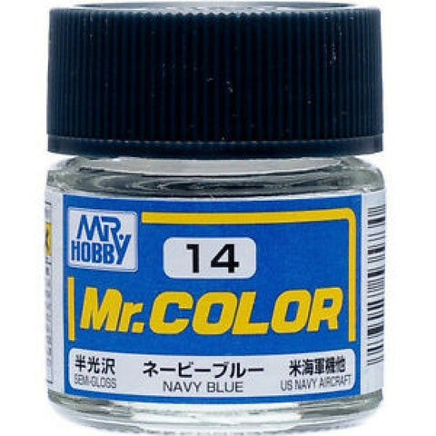 Mr Color C14 Navy Blue Semi Gloss acrylic paint 10ml - BlackMike Models