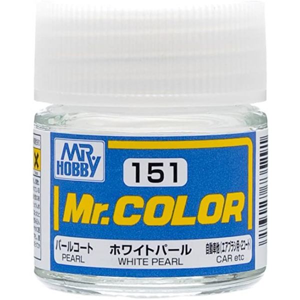 Mr Color C151 White Pearl pearlescent acrylic paint 10ml - BlackMike Models