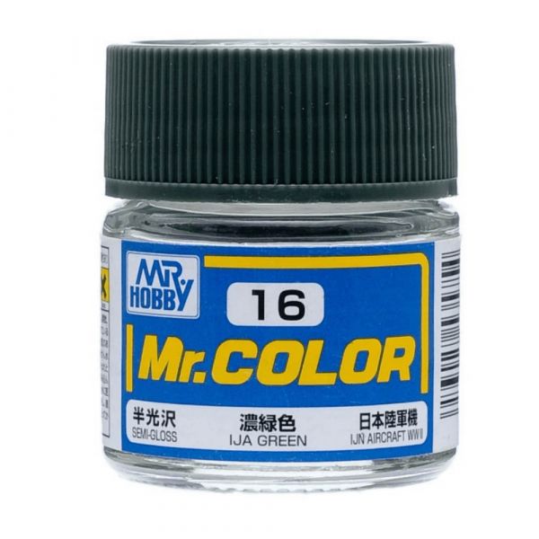 Mr Color C16 IJA Green Semi Gloss acrylic paint 10ml - BlackMike Models
