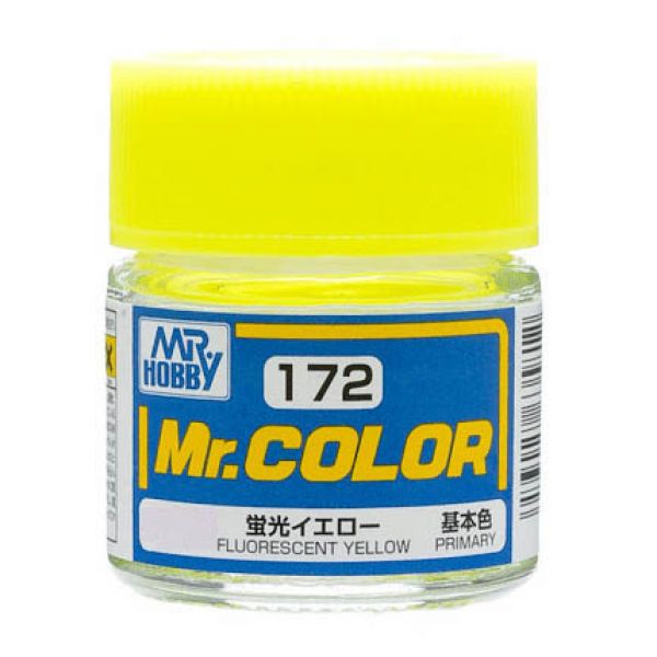 Mr Color C172 Fluorescent Yellow acrylic paint 10ml - BlackMike Models