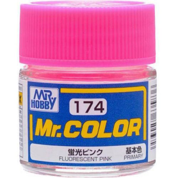 Mr Color C174 Fluorescent Pink acrylic paint 10ml - BlackMike Models