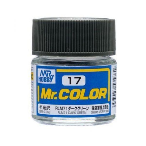 Mr Color C17 RLM71 Dark Green Semi Gloss acrylic paint 10ml - BlackMike Models