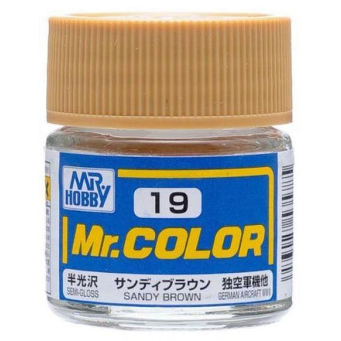 Mr Color C19 Sandy Brown Semi Gloss acrylic paint 10ml - BlackMike Models