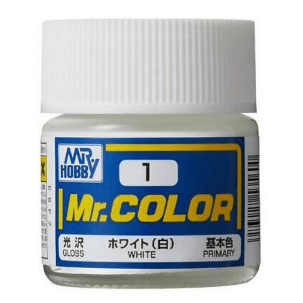 Mr Color C1 White Gloss acrylic paint 10ml - BlackMike Models