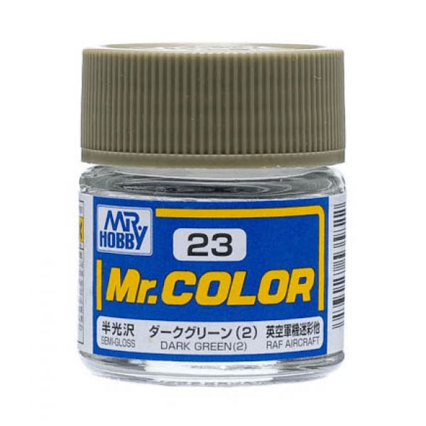 Mr Color C23 Dark Green (2) Semi Gloss acrylic paint 10ml - BlackMike Models