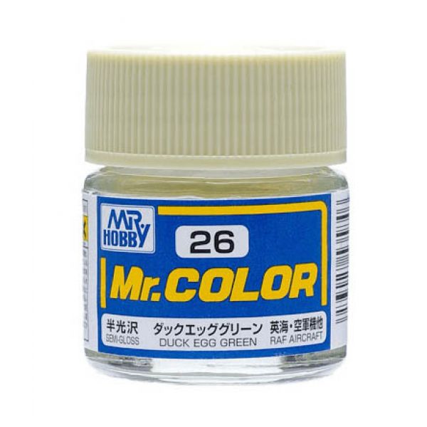 Mr Color C26 Duck Egg Green Semi Gloss acrylic paint 10ml - BlackMike Models
