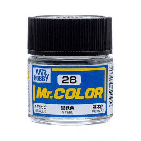 Mr Color C28 Steel Metallic acrylic paint 10ml - BlackMike Models