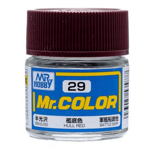 Mr Color C29 Hull Red Semi Gloss acrylic paint 10ml - BlackMike Models