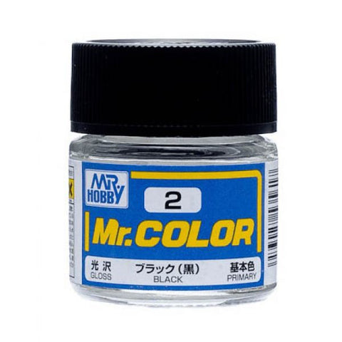 Mr Color C2 Black Gloss acrylic paint 10ml - BlackMike Models
