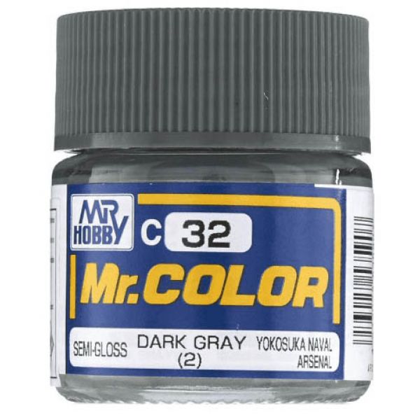 Mr Color C32 Dark Gray (2) Semi Gloss acrylic paint 10ml - BlackMike Models