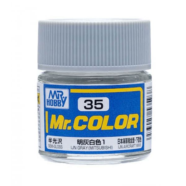 Mr Color C35 IJN Gray (Mitsubishi) Gloss acrylic paint 10ml - BlackMike Models