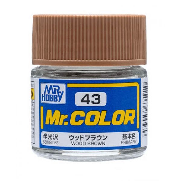 Mr Color C43 Wood Brown Semi Gloss acrylic paint 10ml - BlackMike Models