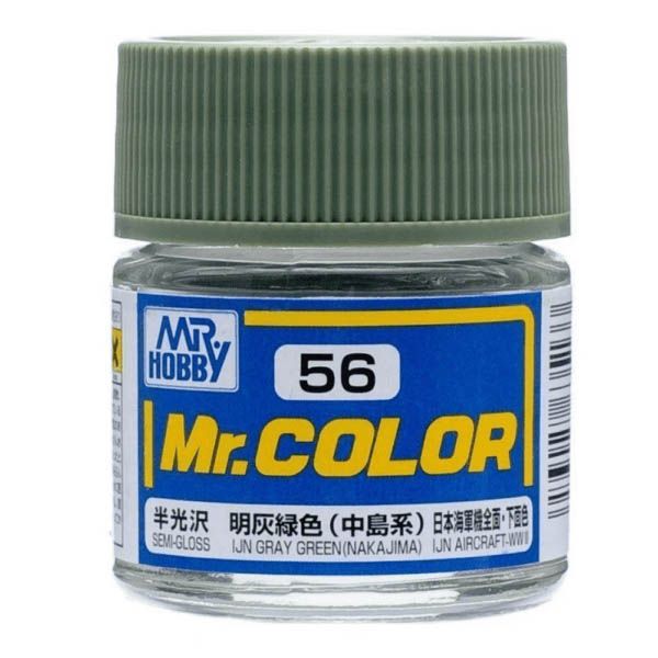 Mr Color C56 IJN Gray Green (Nakajima) Semi Gloss acrylic paint 10ml - BlackMike Models