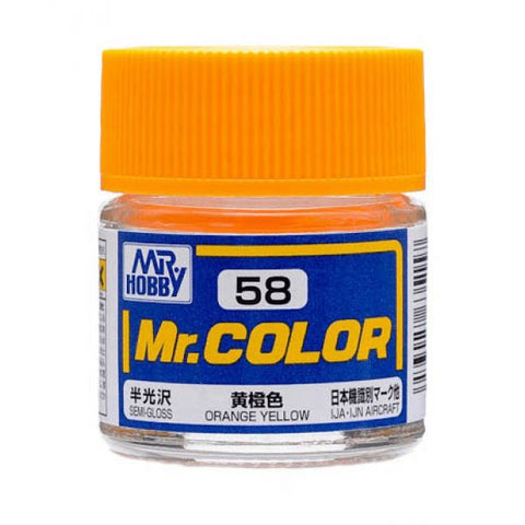 Mr Color C58 Orange Yellow Semi Gloss acrylic paint 10ml - BlackMike Models