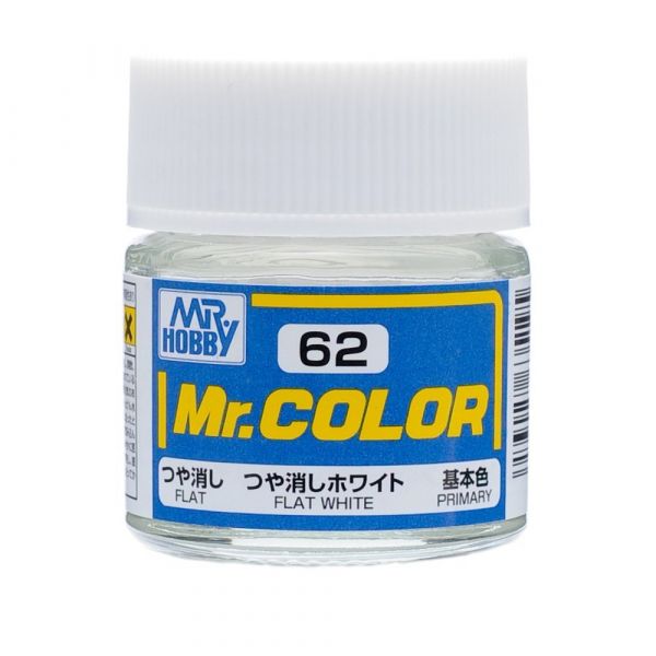 Mr Color C62 Flat White acrylic paint 10ml - BlackMike Models
