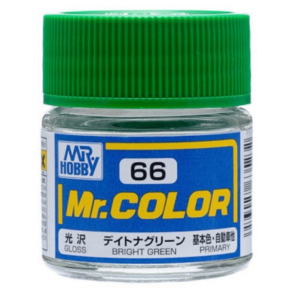 Mr Color C66 Bright Green Gloss acrylic paint 10ml - BlackMike Models