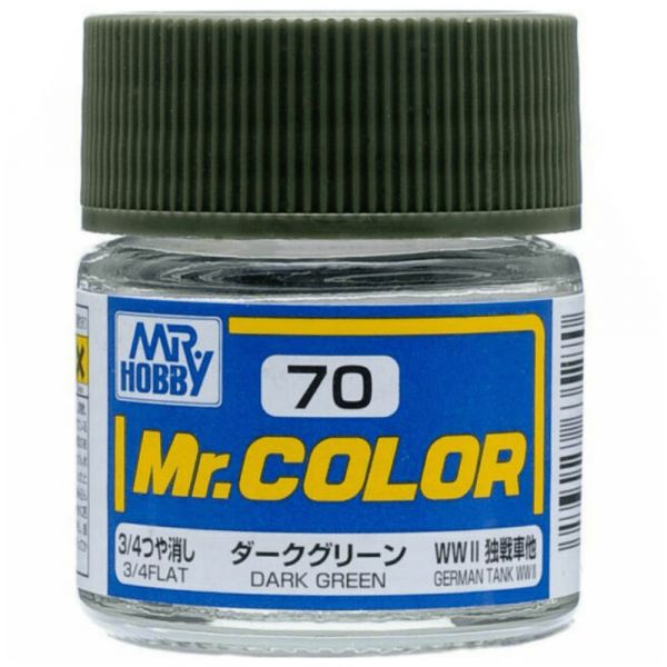 Mr Color C70 Dark Green 3/4 Flat acrylic paint 10ml - BlackMike Models
