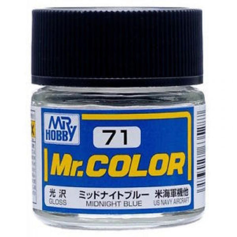 Mr Color C71 Midnight Blue Gloss acrylic paint 10ml - BlackMike Models