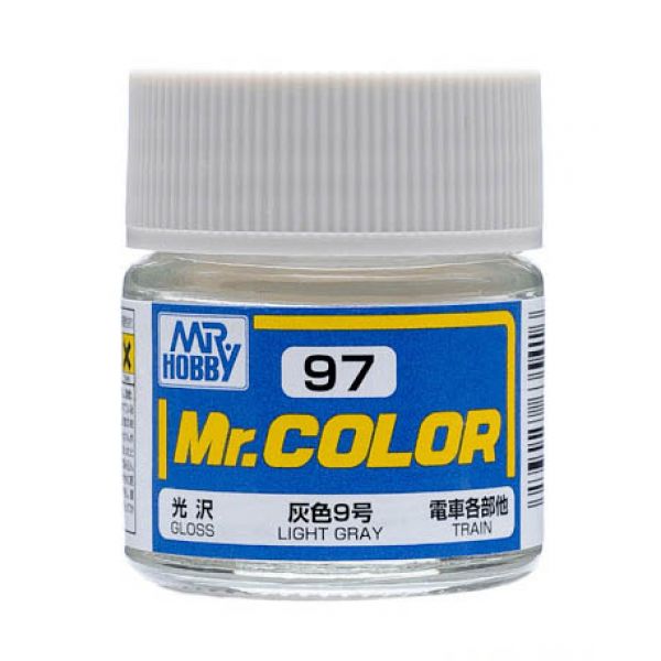 Mr Color C97 Light Gray Gloss acrylic paint 10ml - BlackMike Models