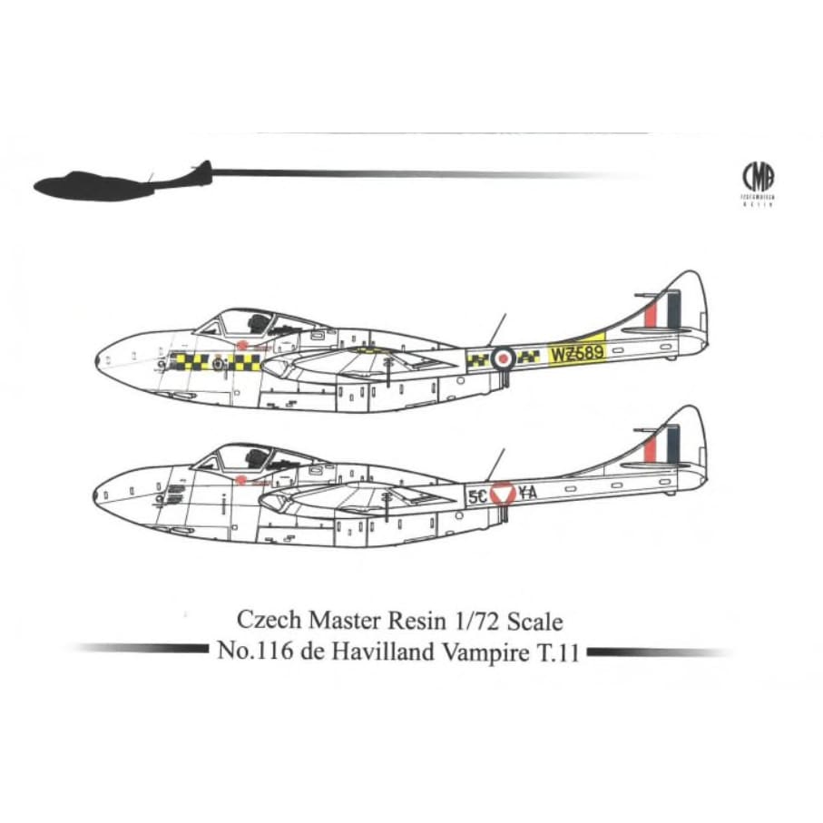 Czech Master Resin CMR 116 1/72 De Havilland Vampire T.11 - BlackMike Models