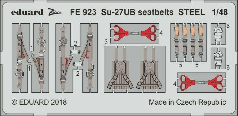 Eduard FE923 1/48 Su-27UB steel seatbelt set for Hobby Boss kit - BlackMike Models