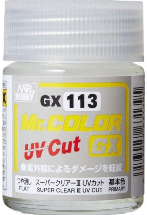 Mr Hobby, Mr Color GX113 Super Clear III UV Cut Flat 18ml - BlackMike Models