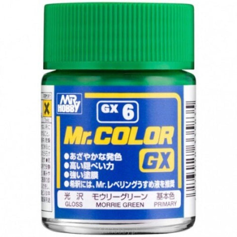 Mr Color GX6 Morrie Green gloss acrylic paint 18ml - BlackMike Models