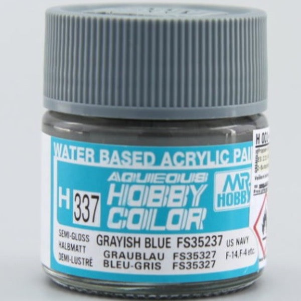 Mr Hobby H337 Greyish Blue FS35237 semi-gloss acrylic paint 10ml - BlackMike Models