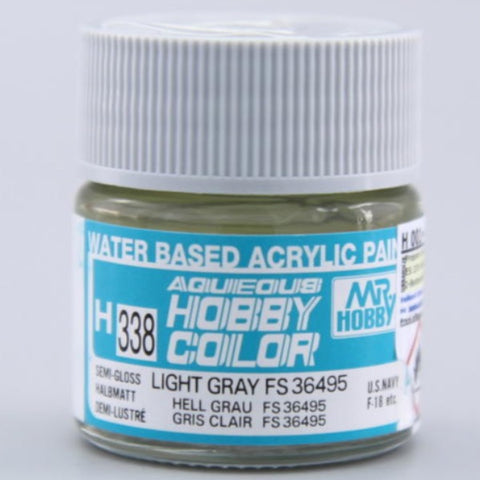 Mr Hobby H338 Light Gray FS36495 semi-gloss acrylic paint 10ml - BlackMike Models