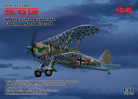 ICM 32021 CR.42LW WWII German Luftwaffe Ground Attack Aircraft - BlackMike Models