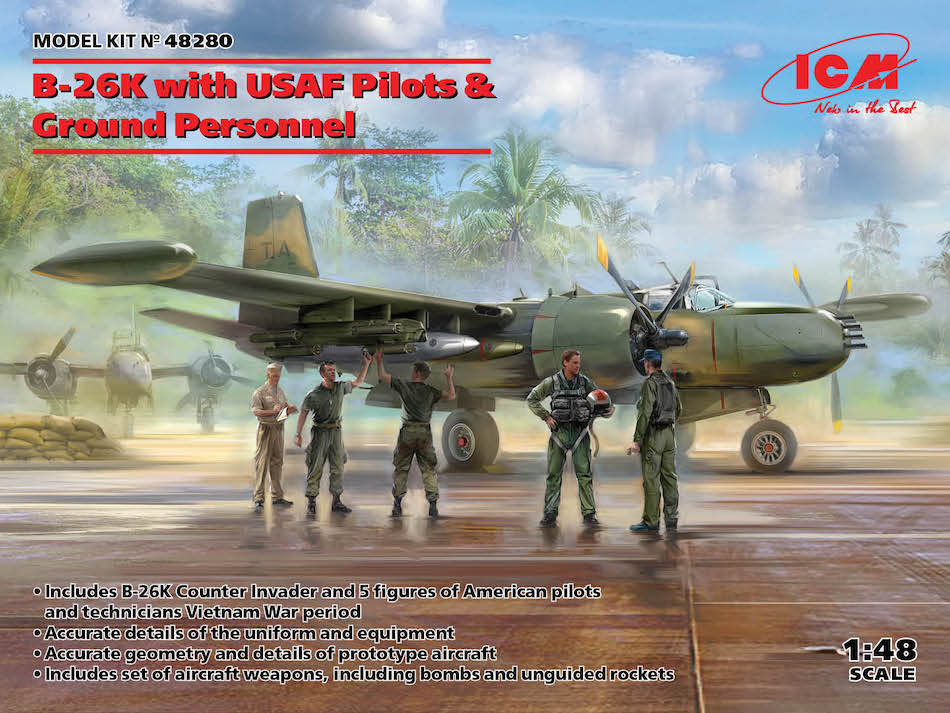 ICM 48280 1/48 scale B-26K with USAF Pilots & Ground Personnel - BlackMike Models