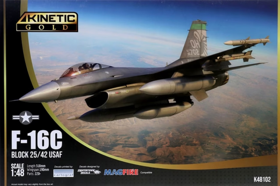 Kinetic K48102 1/48 scale F-16A Block 25/42 USAF kit - BlackMike Models