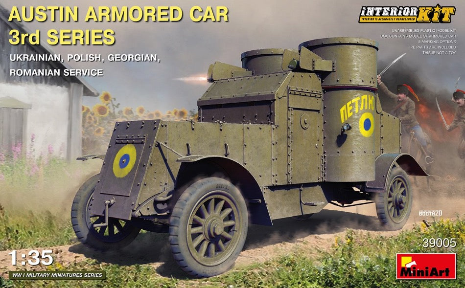 Miniart 39005 1/35 scale Austin Armoured Car 3rd Series kit boxart - BlackMike Models