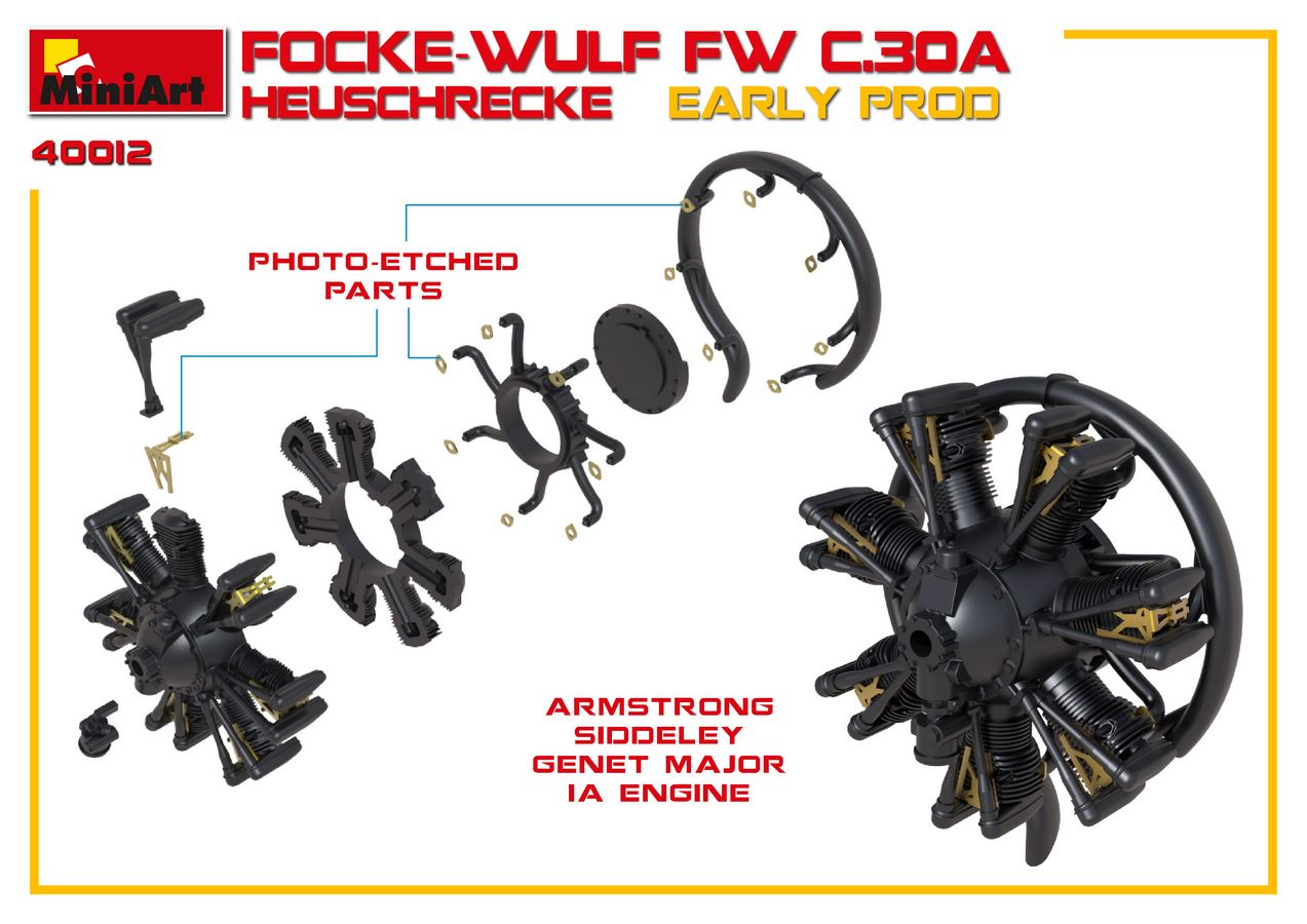 Miniart 41012 1/35 Focke-Wulf Fw C.30A Heuschrecke Early version engine - BlackMike Models
