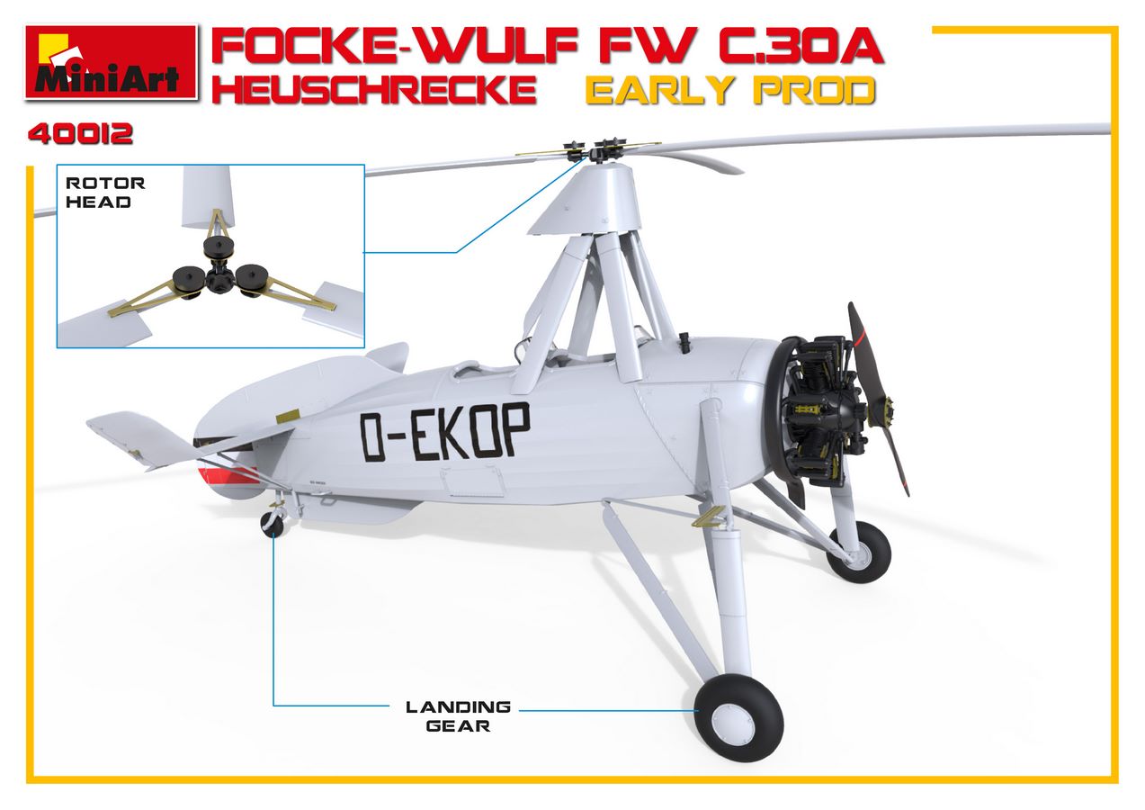 Miniart 41012 1/35 Focke-Wulf Fw C.30A Heuschrecke Early version exterior - BlackMike Models