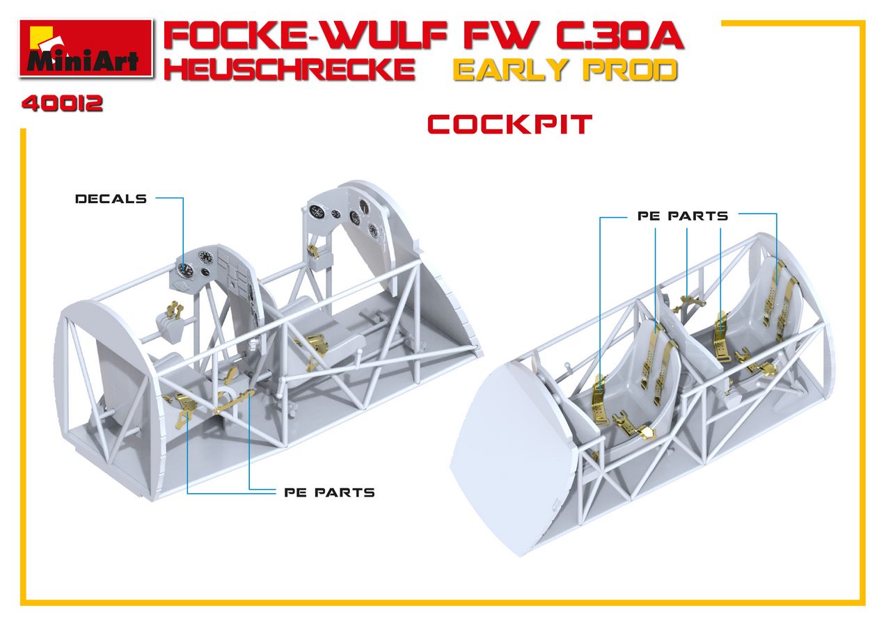 Miniart 41012 1/35 Focke-Wulf Fw C.30A Heuschrecke Early version cockpit - BlackMike Models