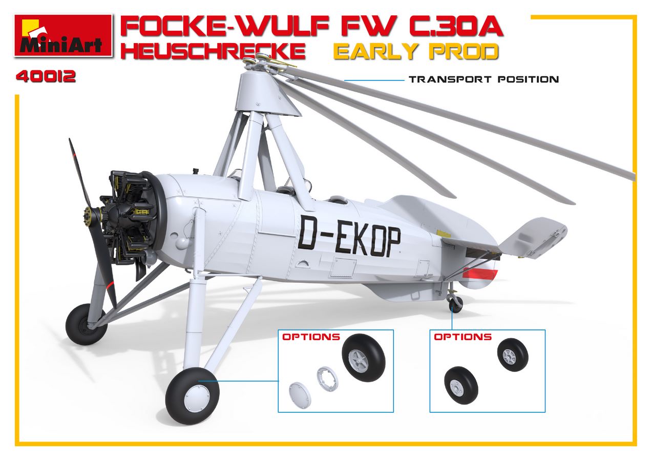 Miniart 41012 1/35 Focke-Wulf Fw C.30A Heuschrecke Early version transport position - BlackMike Models