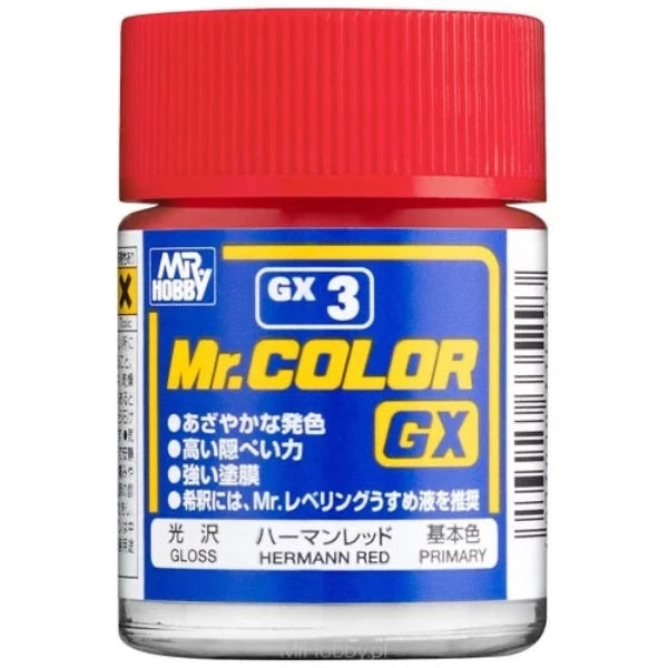 Mr Color GX3 Hermann Red gloss acrylic paint 18ml - BlackMike Models